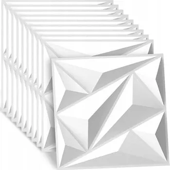 Obklad BÍLÉ 3D OBKLADOVÉ PANELY NA STĚNU NEBO STROP, DEKORATIVNÍ KAZETY 12 KS - 30X30 CM