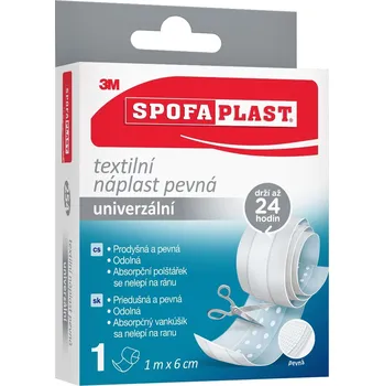 Náplast Spofaplast 254 Pevná textilní náplast 6 cm x 1 m, 1ks