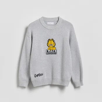 Chlapecká mikina Reserved - BOYS` SWEATER - světle šedá - 817BE-09M - 817BE-09M-140