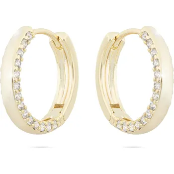 Náušnice Biju Pozlacené náušnice 14K, kroužek vyskládaný zirkony 1002657