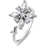 Brilio Silver stříbrný otevřený prsten Květina RI039W (Ag 925/1000, 1,99 g)