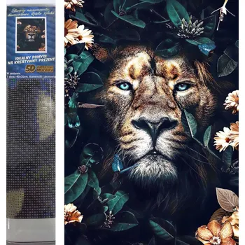 Diamantové malování Norimpex Ukrytý lev 30 × 40 cm