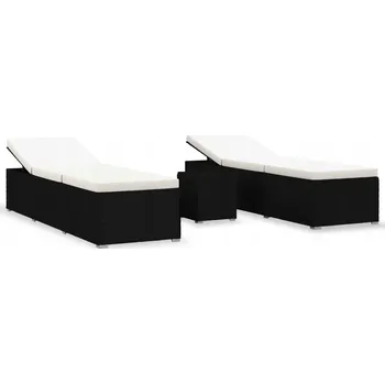 Zahradní lehátko VidaXL černé plast Lehátko