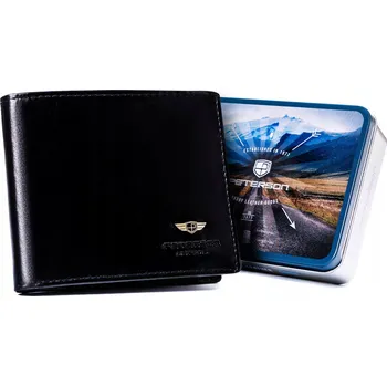 Peněženka Peterson pánská peněženka z pravé kůže černá - muž