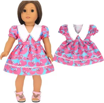 Doplněk pro panenku Sety oblečení pro American girl a Baby Born Varianta: A20 (modro růžové šaty)