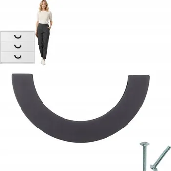 Nábytkové kování ČERNÁ, MODERNÍ NÁBYTKOVÁ ÚCHYTKA úchytka na nábytek COSMO, ČERNÁ MATNÁ, rozteč 96 mm