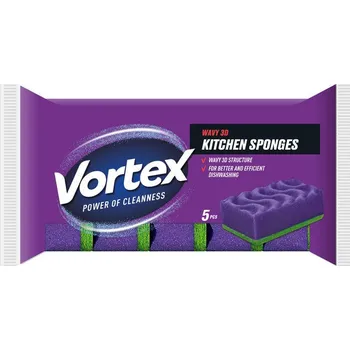 Houbička VORTEX Kuchyňské houbičky 3D Wave 5 ks