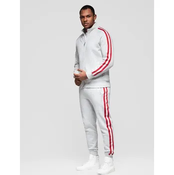 Pánské oblečení Pánská tepláková souprava mikina + tepláky - šedá melanž V1 Z114 - XXL