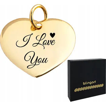 Přívěsek Přívěsek stříbrný dámský s gravírováním srdce pozlacený stříbro 925 BLINGART