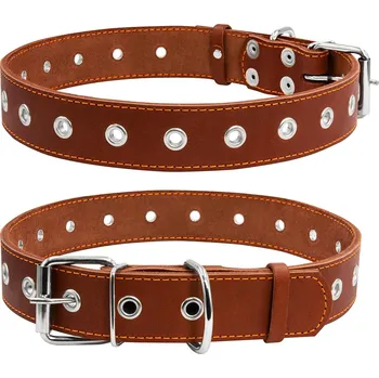 Petproducts Nastavitelný hnědý kožený obojek do 60 cm