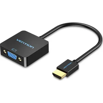 Video kabel Vention HDMI to VGA Converter with Female Micro USB and Audio Port 0.15m Black