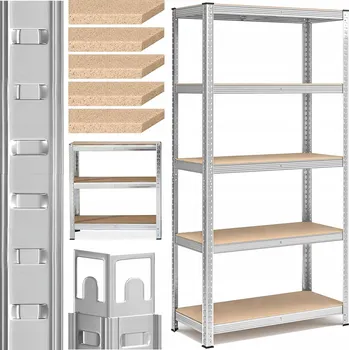 Dílenský regál Kovový skladový regál HardMaister 180 x 90 x 30 cm, nosnost až 175 kg na polici