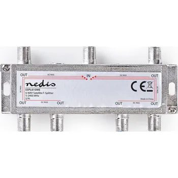 Anténní zesilovač Nedis pasivní satelitní rozbočovač 5-2400 MHz 17 dB - 6x výstup (SSPL610ME)