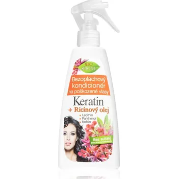 Bione Cosmetics Keratin + Ricinový olej bezoplachový kondicionér 260 ml