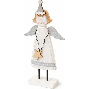 Velikonoční dekorace DECOLED Dřevěná dekorace anděl 11,5 × 4 × 23 cm, stojící