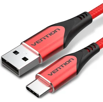 Datový kabel Vention Type-C (USB-C) USB 2.0 Cable 3A Red 2m Aluminum Alloy Type