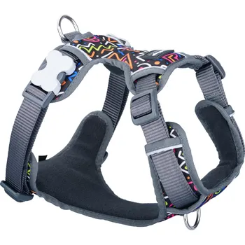 Red Dingo postroj polstrovaný Squiggles Black 15 mm × 37-52 cm