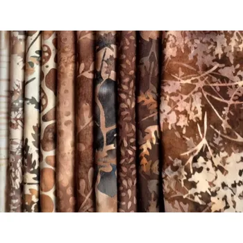 Hoffman balíček hnědá studená VII bali batika bavlněná látka patchwork