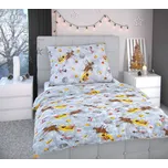 Kvalitex Francouzské vánoční povlečení SNĚHULÁCI šedí 1+2, 220x200, 70x90cm