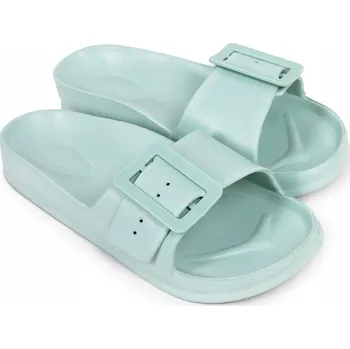 Dámské pantofle Dámské Nazouváky s přezkou, mátově modré 39 YOCLUB