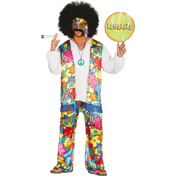 Karnevalový kostým GUIRCA 8434077864333 kostým Hipisák motiv hippies velikost XL