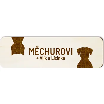 Jmenovka na dveře pejsek a kočička
