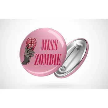 Halloweenská placka miss zombie Průměr placky: 25 mm