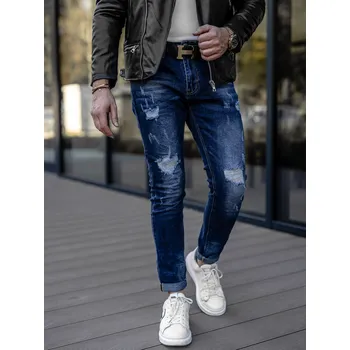 Tmavě modré pánské džíny slim fit se šlemi Bolf KS2056 - 29/S