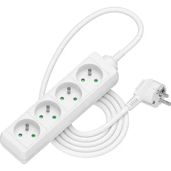 Elektrická zásuvka AlzaPower prodlužovací přívod 230V 4 zásuvky 2m bílý