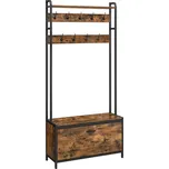 Songmics Vasagle Gregor Předsíňový věšák s botníkem hnědo-černý