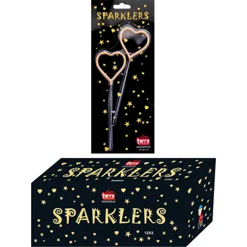 Prskavka Prskavky ve tvaru zlaté srdce - srdíčka - box - 24 ks - Valentýn - Svatba