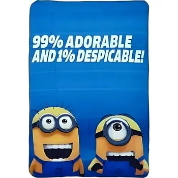 Dětská deka Sun City Flísová deka Mimoni modrá 100 × 150 cm