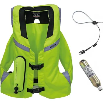 Motocyklový chránič Hit-Air MLV 2 airbag vesta reflexní žlutá - Velikost : Large (XL-3XL)