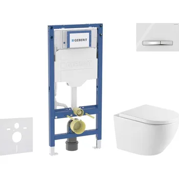 Geberit Duofix - Set předstěnové instalace, klozetu Oudee a sedátka softclose, tlačítko Sigma50, chrom/alpská bílá SANI11CA31133