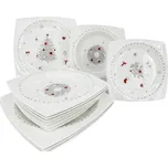 by inspire Porcelánová jídelní sada Koleda 2025, čtvercový tvar, 12 dílů