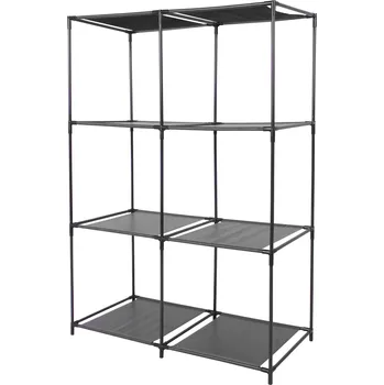 regál DOCHTMANN Dochtmann Kallax Úložný regál na boxy 6 polic, nosnost police 10 kg, celková nosnost 60 kg šedá, černá