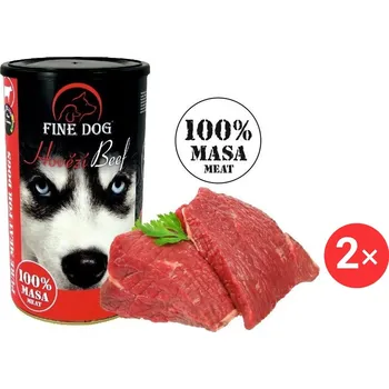Krmivo pro psa Fine Dog Konzerva hovězí 100 % masa 2 × 1200 g