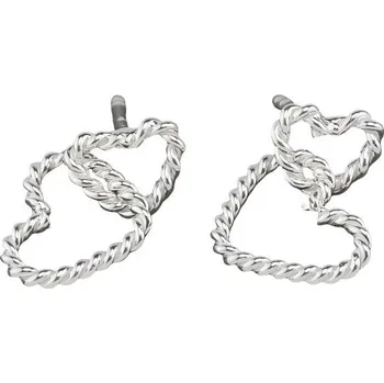 Náušnice Oriental stříbrné náušnice puzety, Dvě srdce