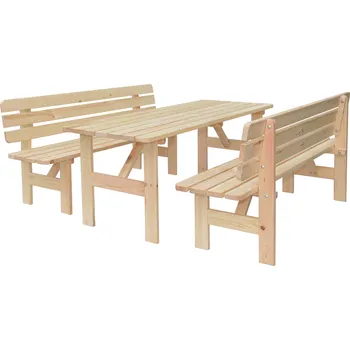 Zahradní sestava ROJAPLAST Set zahradního nábytku VIKING 1stůl + 2lavice 150cm