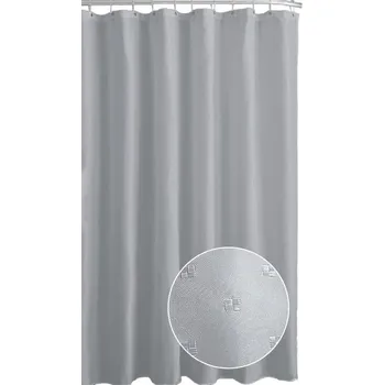 Sprchový závěs DuraHome Závěs koupelnový 180 × 200 cm PES, Jaquard, šedý