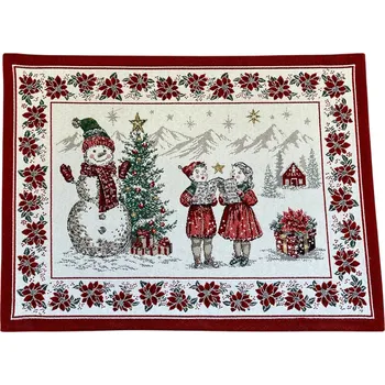 prostírání Home of Christmas Vánoční žakárové prostírání 35 × 45 cm, Koledníci