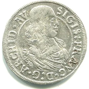 TYROLY. Arcivévoda Sigmund Franz 1663–1665). 3 Kreuzer 1665. Ag.