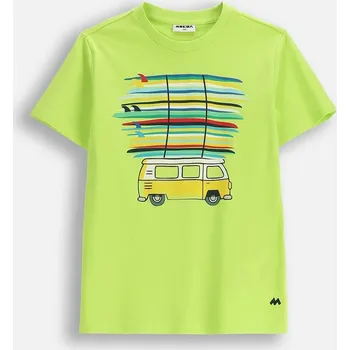 Chlapecké tričko Dětské tričko s krátkým rukávem pro chlapce, limetkové, Bavlna, velikost 134, Mokida WM6