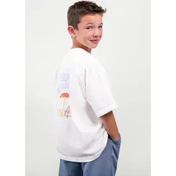 Chlapecké tričko Dětské bavlněné tričko Mayoral 6043.7H.Boston.PPY2 béžová 01X, vel. 104