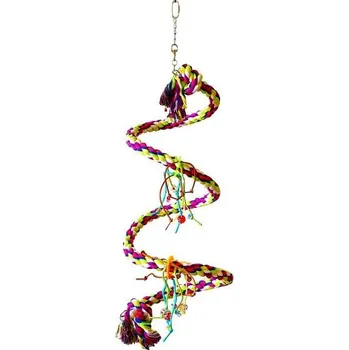 Hračka pro ptáka Terra International Pružina s hračkami, kůžemi a papírovými provázky 290 × 3,5 cm XL