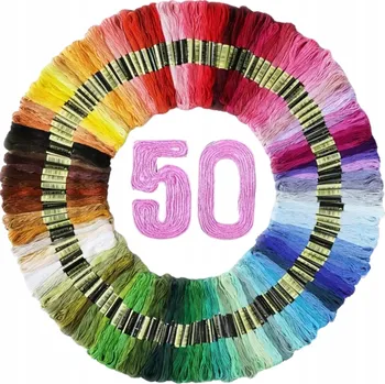 Vyšívací vzor Bavlnky sada vyšívacích bavlnek na vyšívání 50 ks nití na vyšívání