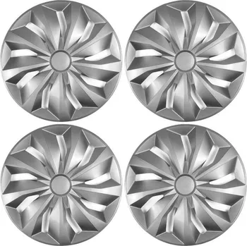 Středová krytka kola Univerzální kryty nábojů aut Sada 4 kusů 16" stříbrná