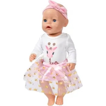 Doplněk pro panenku Roztomilý set bodíček, tutu sukně a čelenky pro Baby Born či American Girl