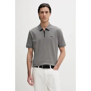 Bavlněné polo tričko HUGO 50511721 šedá 90X, vel. XL