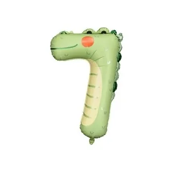 Balónek Foliový balónek Číslice 7 - Krokodýl, 56x85 cm, mix